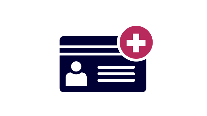 Insurance card icon for copay program