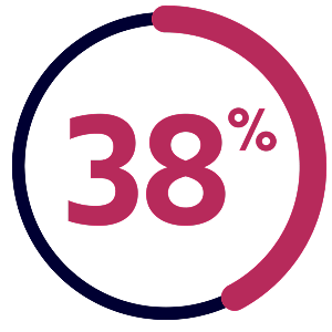 38 percent displayed inside a circular progress icon