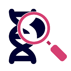 DNA genetic analysis icon representing genetic research and analysis