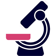 Microscope icon representing laboratory testing
